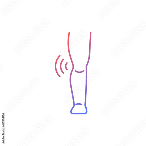 Juvenile idiopathic arthritis gradient linear vector icon. Joint damage in kids. Chronic rheumatologic disease. Thin line color symbol. Modern style pictogram. Vector isolated outline drawing photo