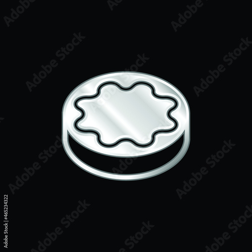 Biscuit silver plated metallic icon