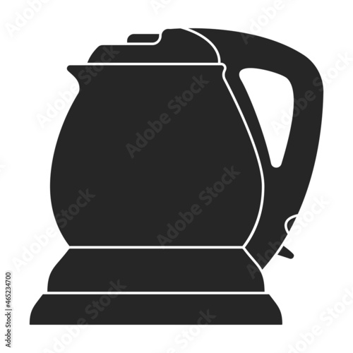 Kettle vector black icon. Vector illustration teapot on white background. Isolated black illustration icon of kettle .