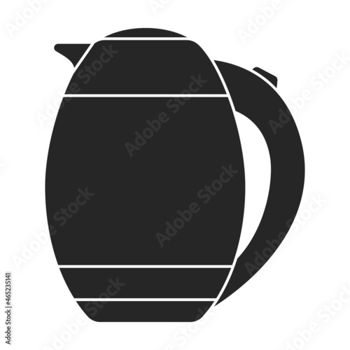 Kettle vector black icon. Vector illustration teapot on white background. Isolated black illustration icon of kettle .