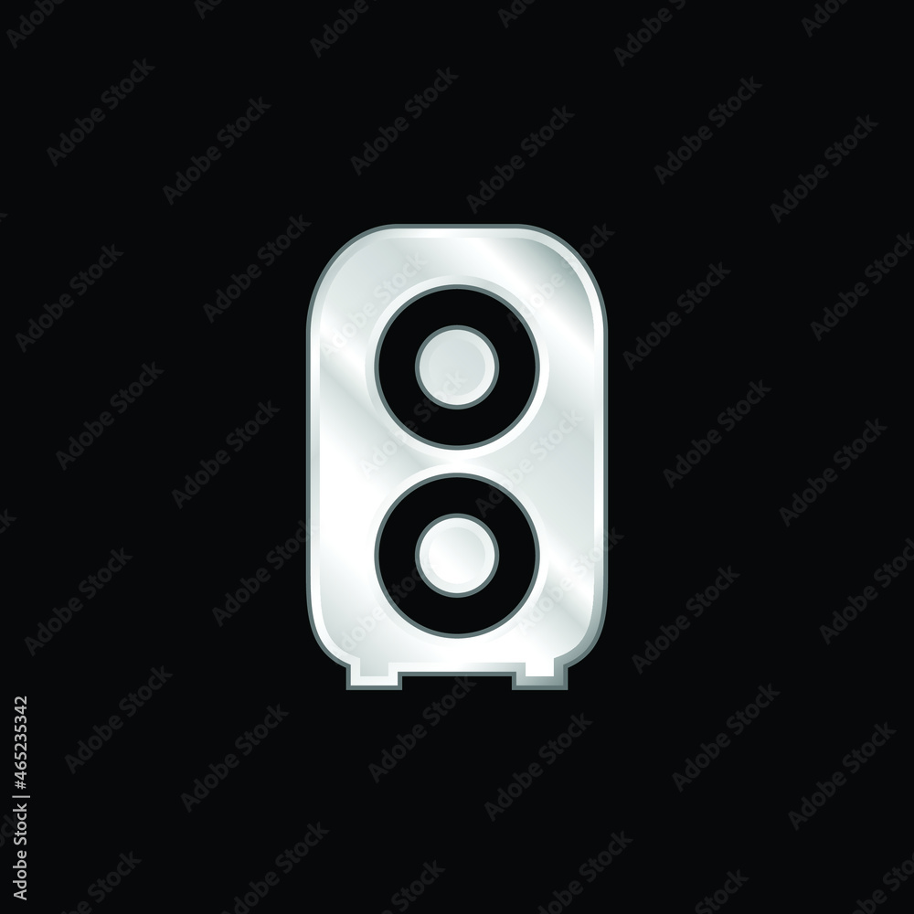 Audio Amplification silver plated metallic icon Audio Amplification silver plated metallic icon