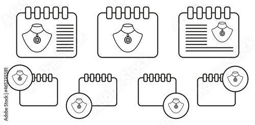 Necklace vector icon in calender set illustration for ui and ux, website or mobile application