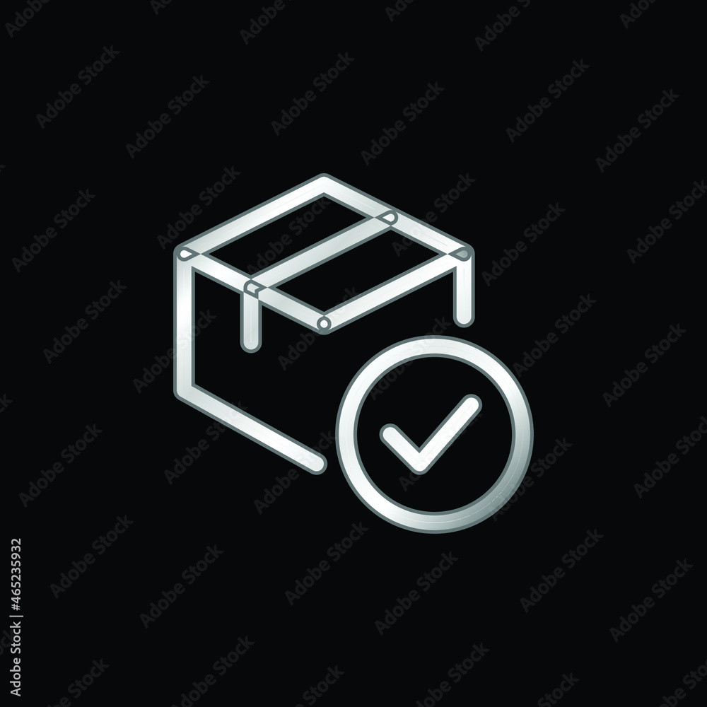 Approval silver plated metallic icon Approval silver plated metallic icon
