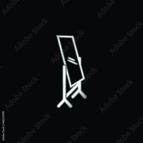 Bedroom Mirror silver plated metallic icon