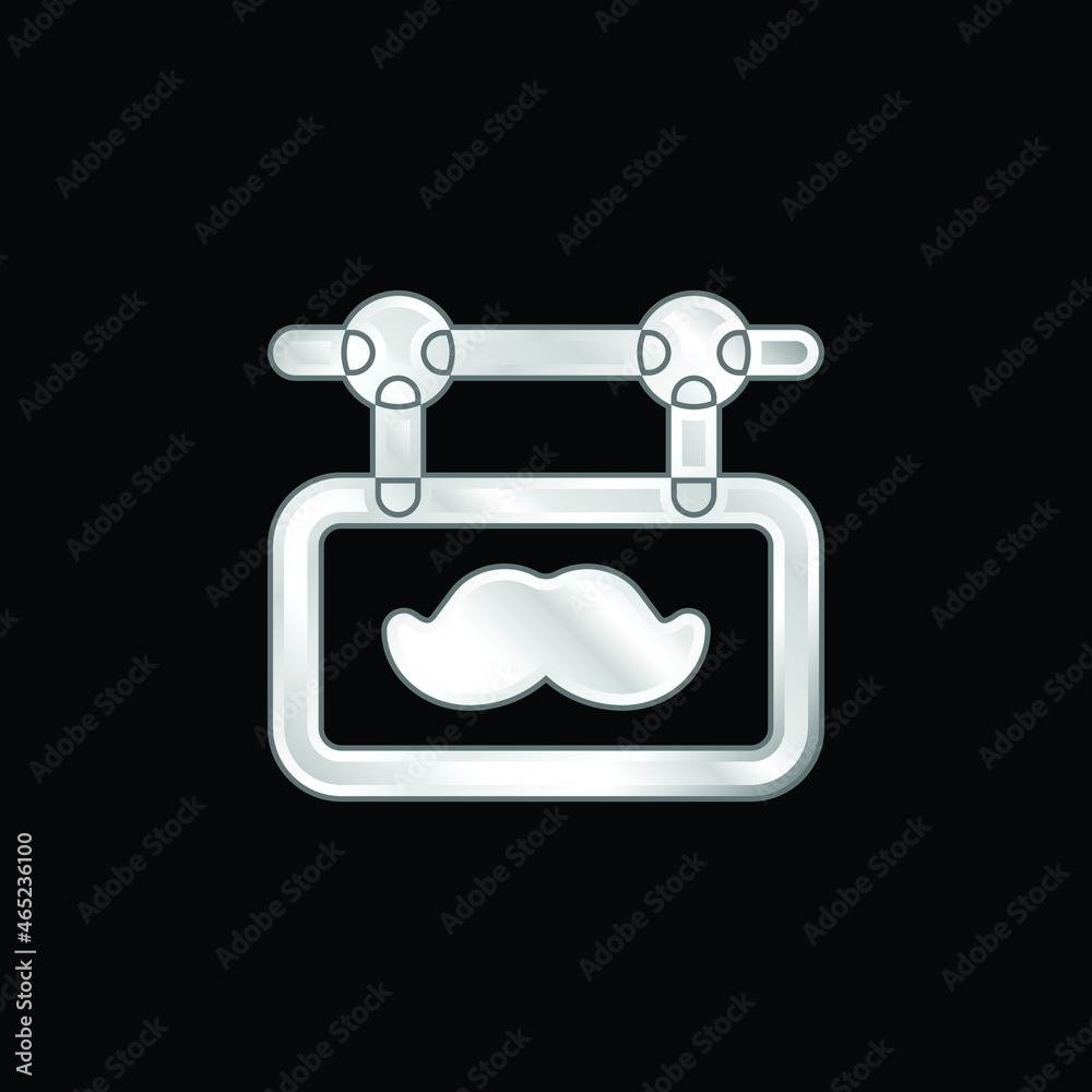 Barber silver plated metallic icon Barber silver plated metallic icon