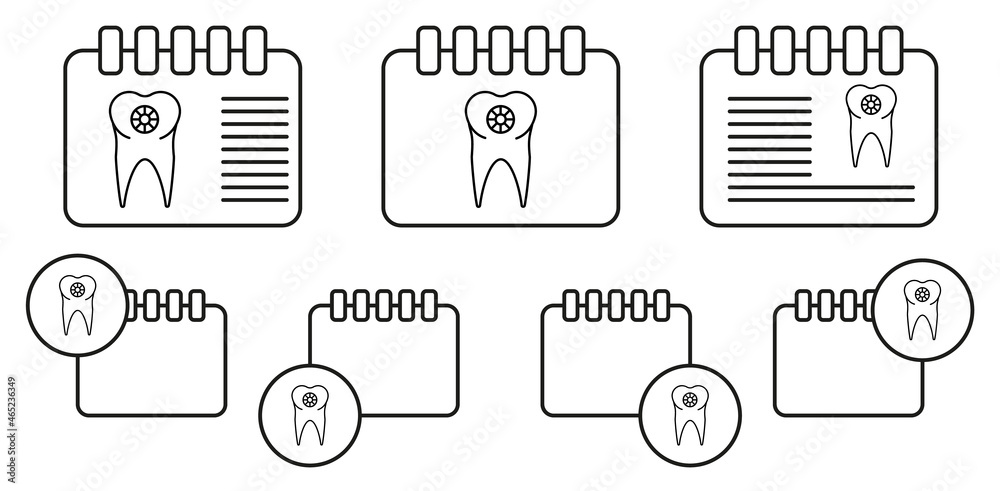 Tooth vector icon in calender set illustration for ui and ux, website or mobile application Tooth vector icon in calender set illustration for ui and ux, website or mobile application