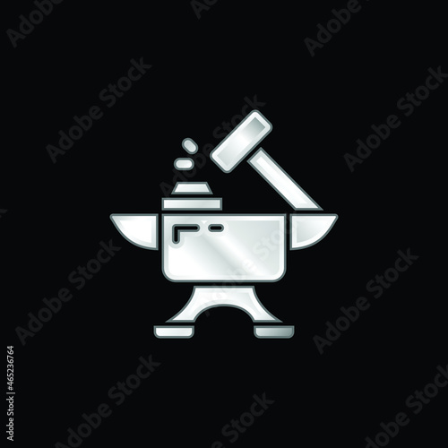 Blacksmith silver plated metallic icon
