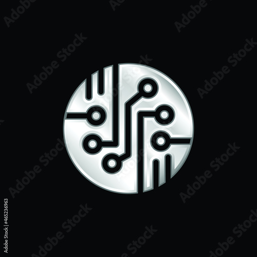 Bio Sensor silver plated metallic icon