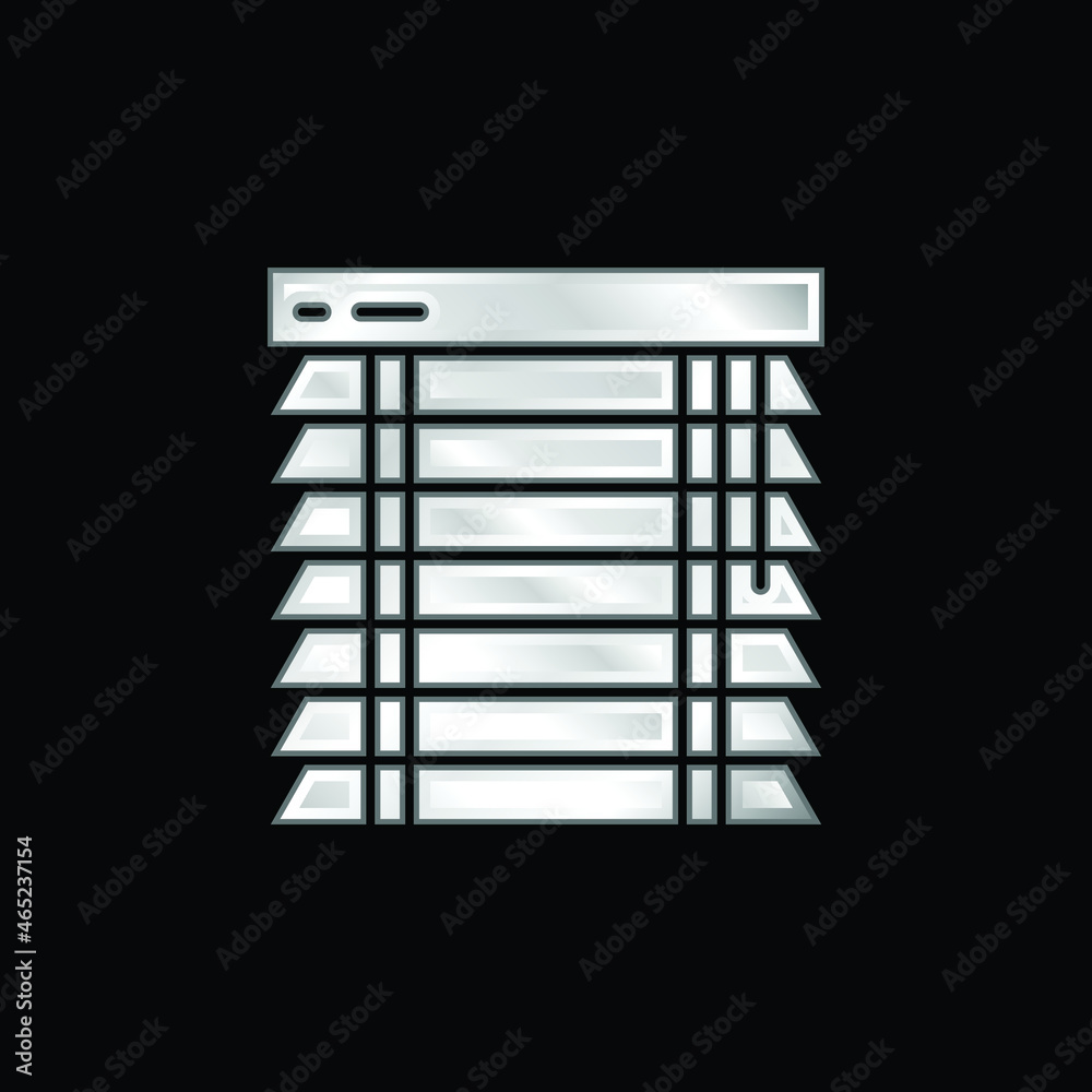 Blinds silver plated metallic icon Blinds silver plated metallic icon
