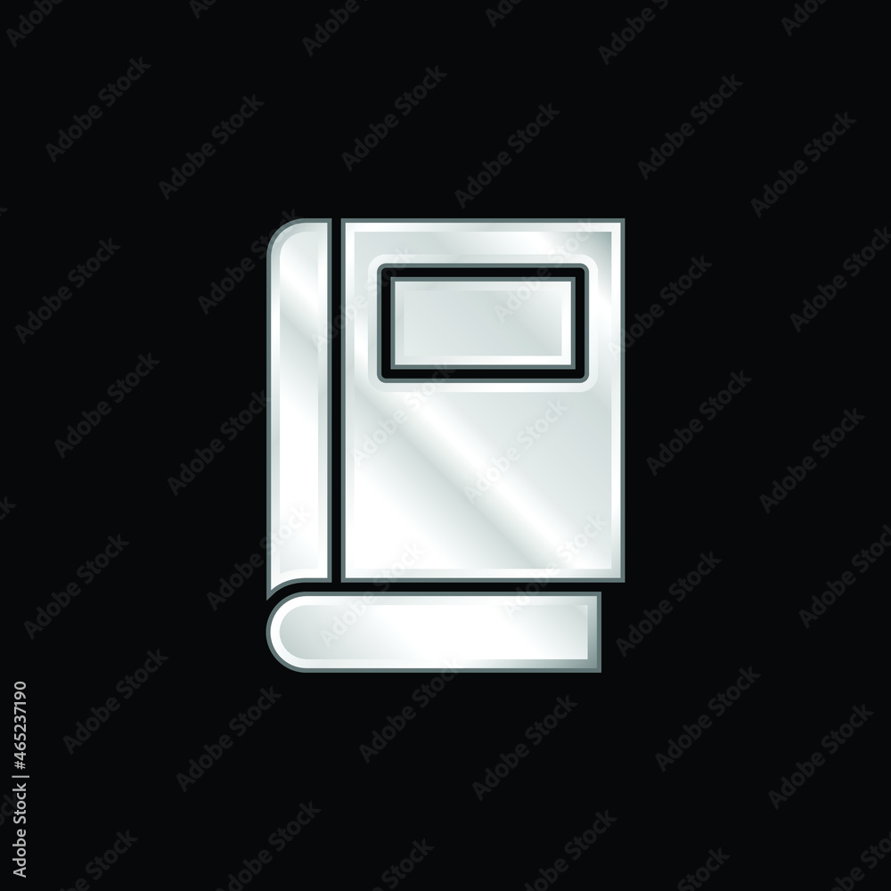 Book silver plated metallic icon Book silver plated metallic icon