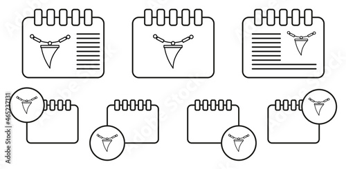 Tooth vector icon in calender set illustration for ui and ux, website or mobile application