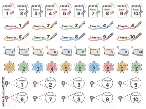 チャプター 見出し アイコン セット／ナチュラル・スモーキーカラー