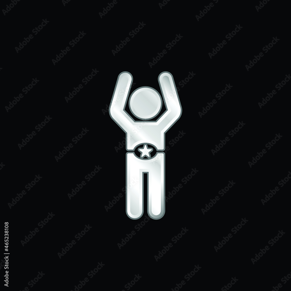 Boxer With Belt silver plated metallic icon