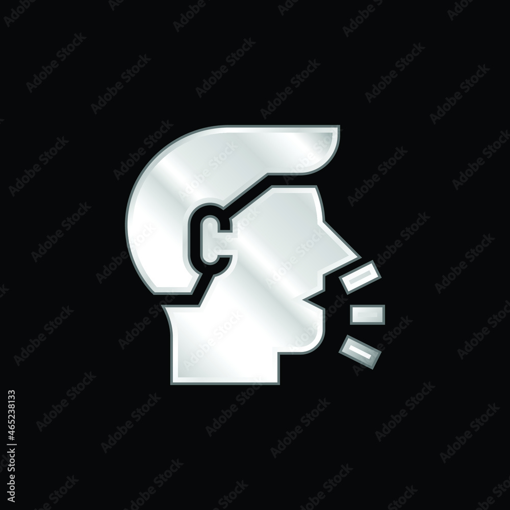 Breathable silver plated metallic icon Breathable silver plated metallic icon