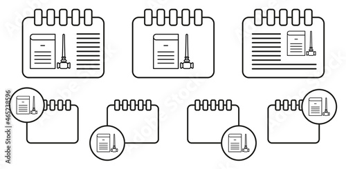 Justice, gavel vector icon in calender set illustration for ui and ux, website or mobile application