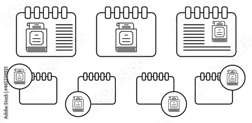 Law book, paper vector icon in calender set illustration for ui and ux, website or mobile application