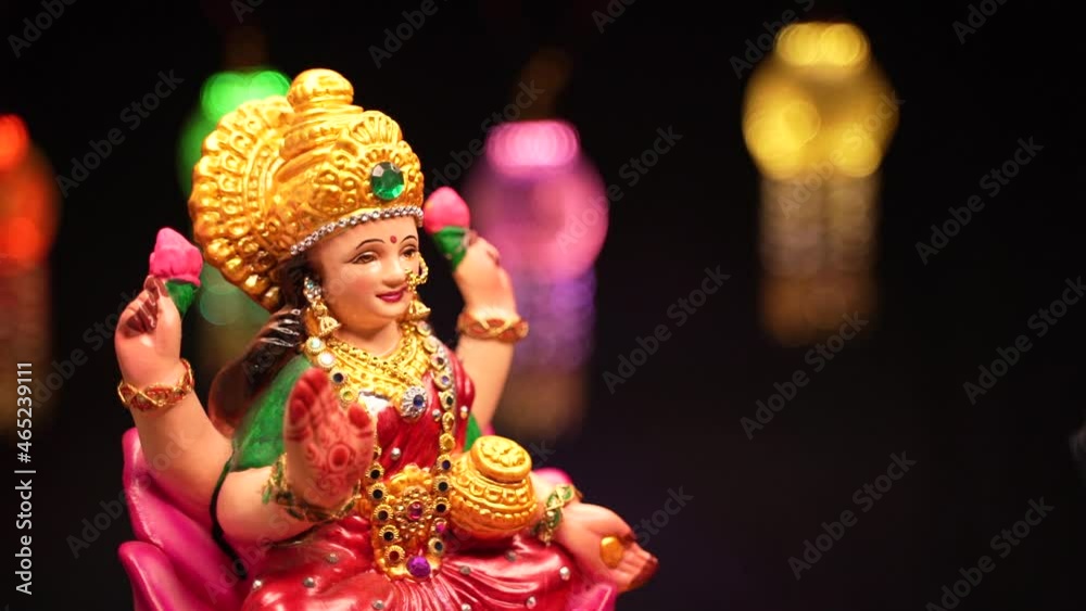 Beautiful Clay Idol of Hindu Goddess Lakshmi for diwali festival. Beautiful Clay Idol of Hindu Goddess Lakshmi for diwali festival.
