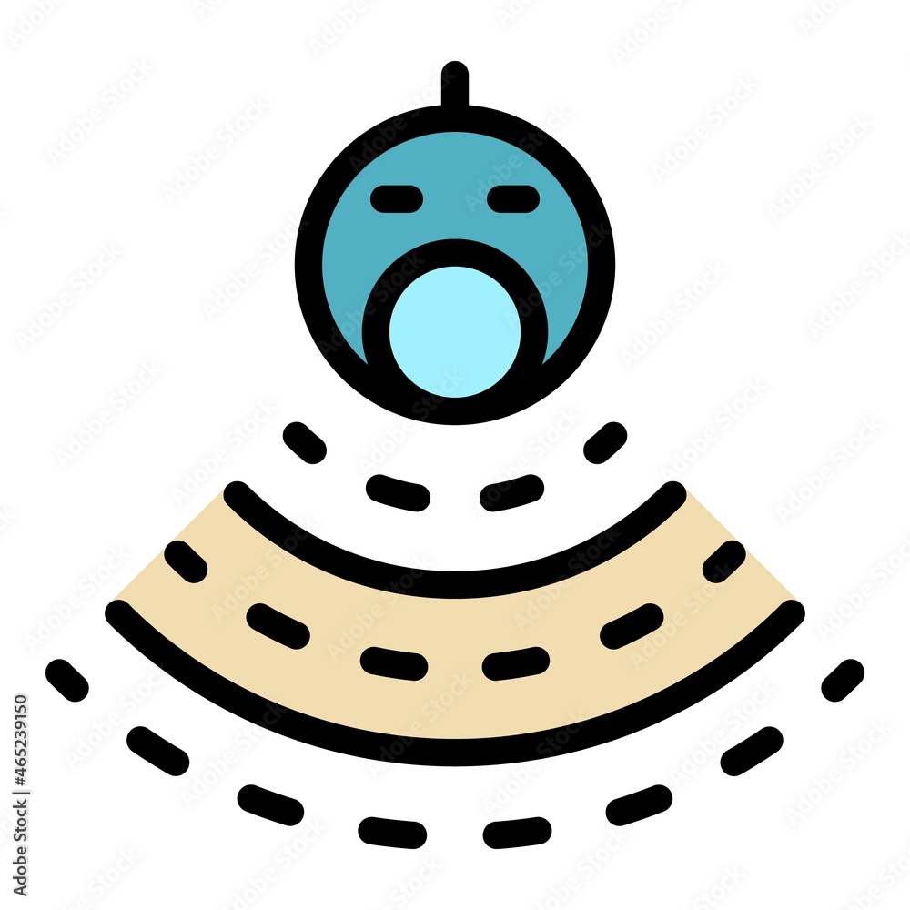 Echo sounder signal icon. Outline echo sounder signal vector icon color