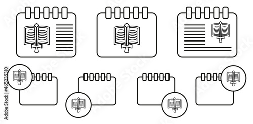 Law book, justice vector icon in calender set illustration for ui and ux, website or mobile application
