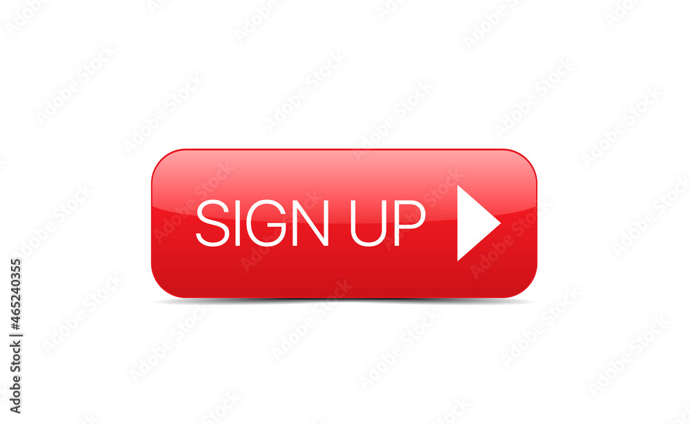 Sign up red button vector illustration for web Sign up red button vector illustration for web