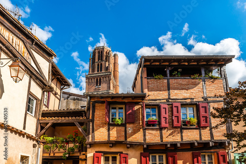 Beautiful little place Savene in Albi, in the Tarn, in Occitanie, France