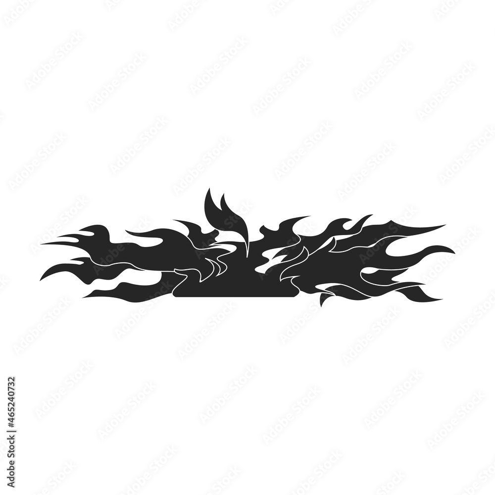 Obraz premium Flame vector icon.Black vector icon isolated on white background flame.