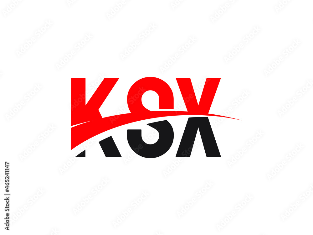 KSX Letter Initial Logo Design Vector Illustration