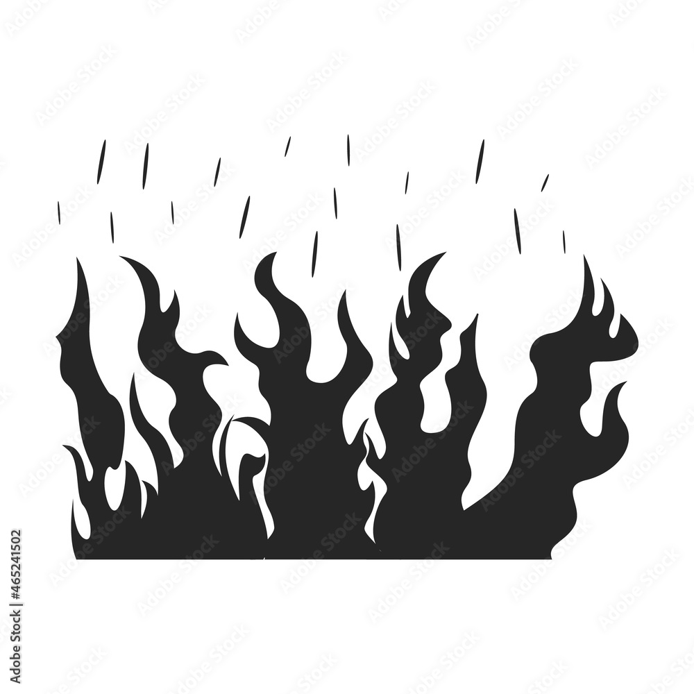 Flame vector icon.Black vector icon isolated on white background flame. Flame vector icon.Black vector icon isolated on white background flame.