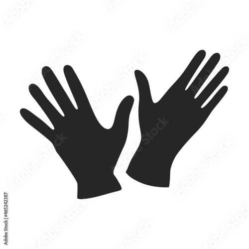 Glove vector black icon. Vector illustration accessory for hand on white background. Isolated black illustration icon of glove hand.