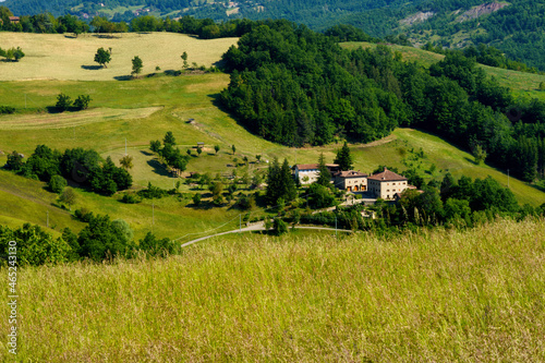Rural landscape along the road from Pavullo nel Frignano to Polinago  Emilia-Romagna.