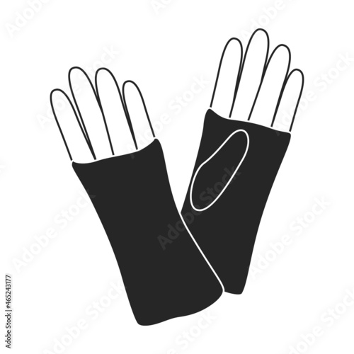 Glove vector black icon. Vector illustration accessory for hand on white background. Isolated black illustration icon of glove hand.