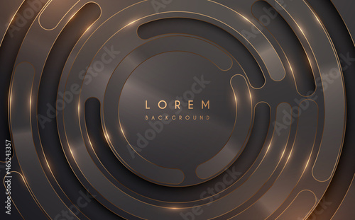 Abstract gray and gold circle geometric shapes background