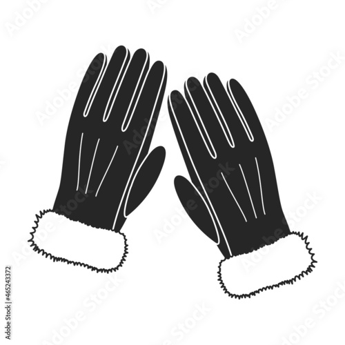 Glove vector black icon. Vector illustration accessory for hand on white background. Isolated black illustration icon of glove hand.