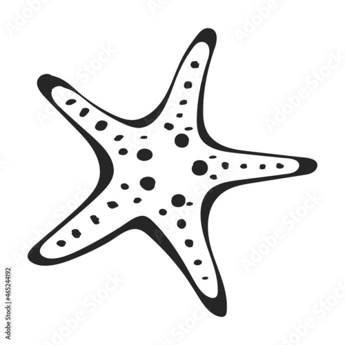 Sea starfish vector black icon. Vector illustration star sea on white background. Isolated black illustration icon of sea starfish .