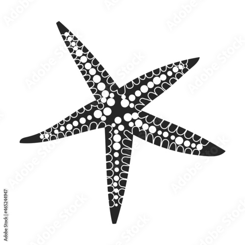 Sea starfish vector black icon. Vector illustration star sea on white background. Isolated black illustration icon of sea starfish .