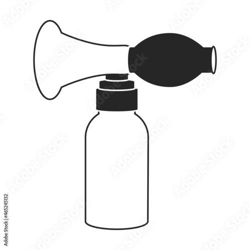 Breast pump vector icon.Black vector icon isolated on white background breast pump.