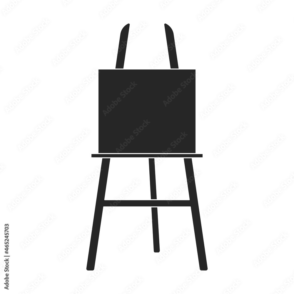 Easel vector black icon. Vector illustration easel on white background. Isolated black illustration icon of canvas on stand . Easel vector black icon. Vector illustration easel on white background. Isolated black illustration icon of canvas on stand .