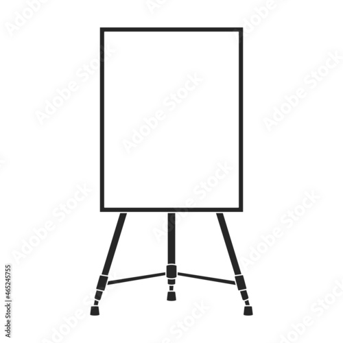 Easel vector black icon. Vector illustration easel on white background. Isolated black illustration icon of canvas on stand .