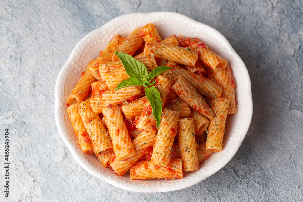 Penne pasta with tomato sauce Penne pasta with tomato sauce