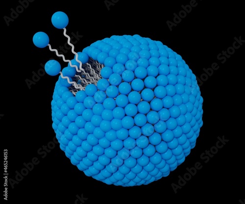 The groups of micelles detergent formation isolated in 3d photo