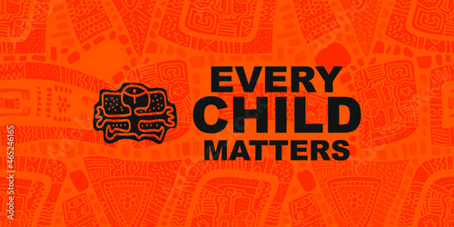 Fototapet every child matters sign on orange background