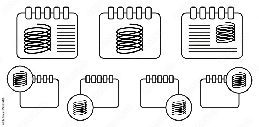 Metal spring vector icon in calender set illustration for ui and ux, website or mobile application Metal spring vector icon in calender set illustration for ui and ux, website or mobile application