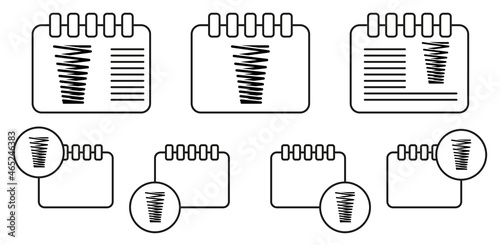 Metal spring vector icon in calender set illustration for ui and ux, website or mobile application