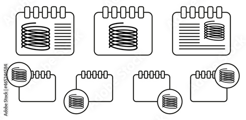 Metal spring vector icon in calender set illustration for ui and ux, website or mobile application