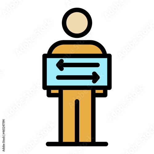 Man headhunter icon. Outline man headhunter vector icon color flat isolated