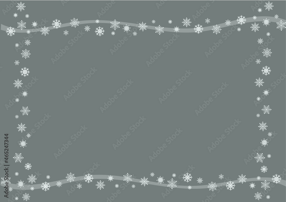 Fototapeta premium イラスト素材:雪の結晶でできたフレーム