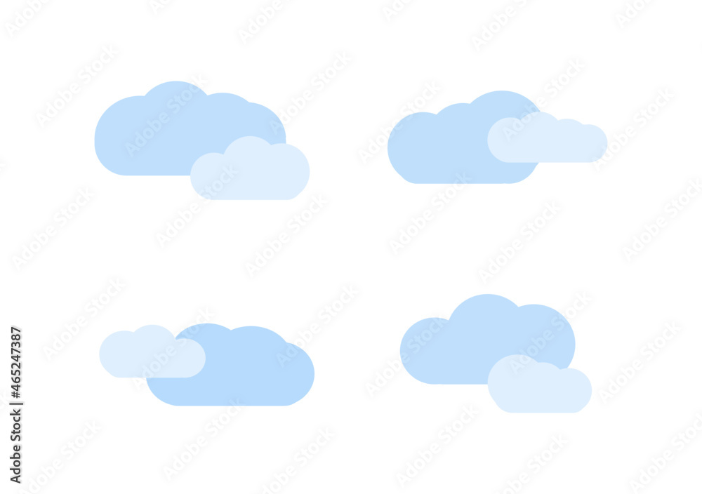 blue cloud vectors isolated on white background ep161