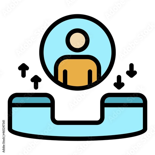 Calling headhunter icon. Outline calling headhunter vector icon color flat isolated