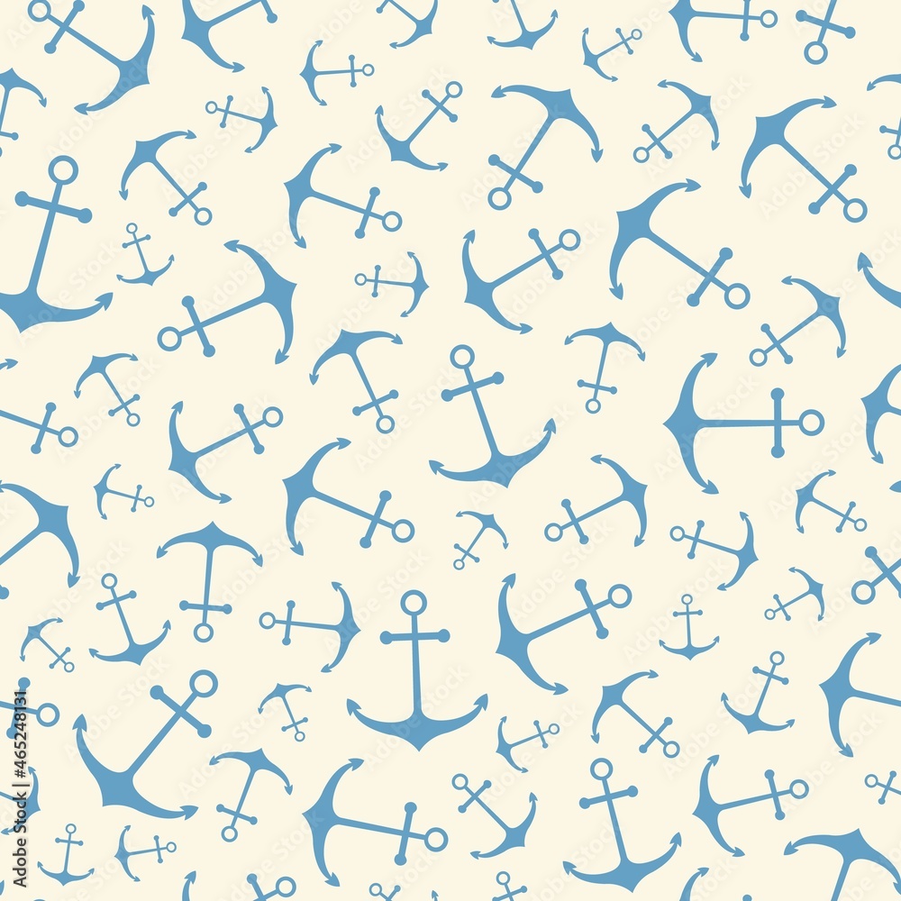 Nautical seamless pattern with geometric ship anchors Nautical seamless pattern with geometric ship anchors