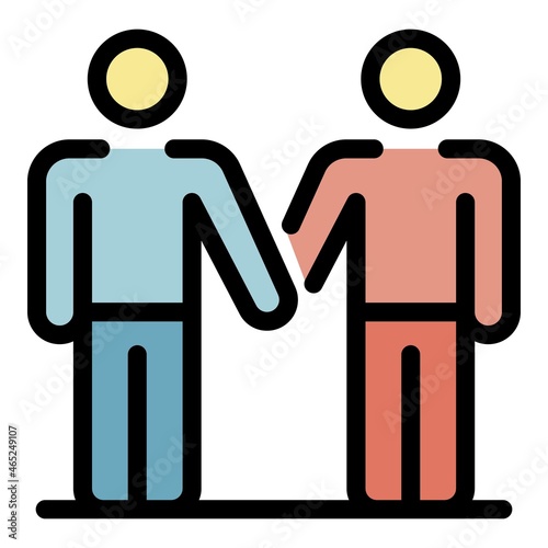 Friend recruiter icon. Outline friend recruiter vector icon color flat isolated